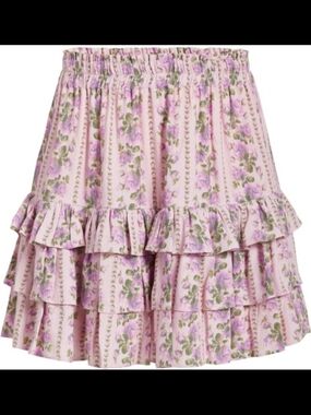 NWT LoveShackFancy Bitsy Skirt in Blushing Pink Floral XS